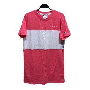Champion Brand Wome’s Size M Pink White Color Block T-Shirt Dress ~ NWT